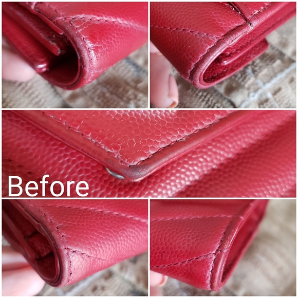 **SOLD** Authentic Pre-owned Yves Saint Laurent Grain De Poudre Compact Wallet - Picture 11 of 16